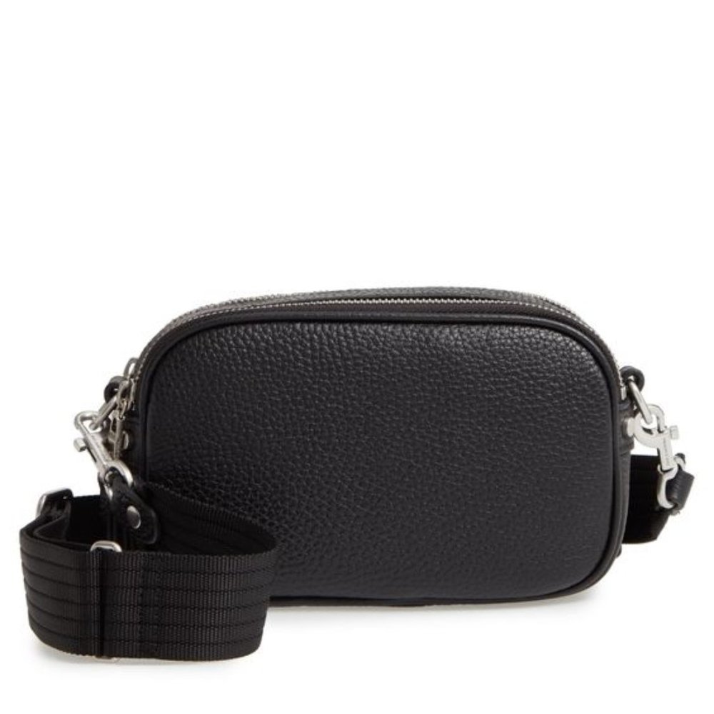 Alex Leather Camera Bag in Black